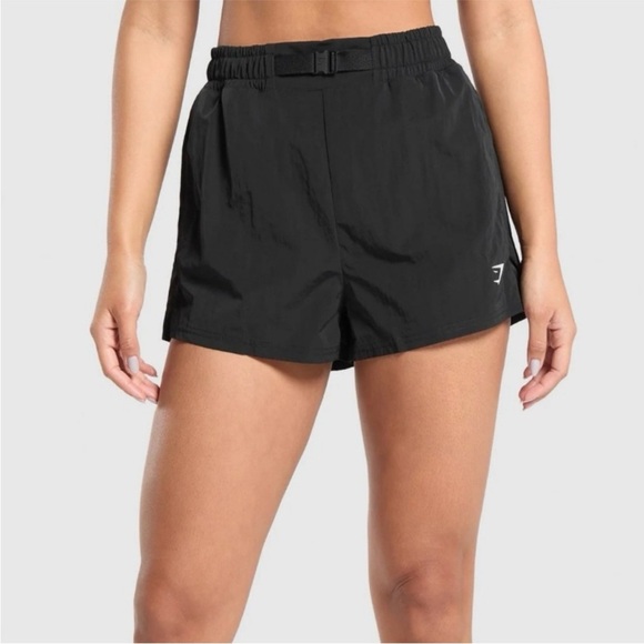 Gymshark Pants - NWT NEW Gymshark Women's Black Buckle Waisted Gym Athletic Sport Shorts Size M